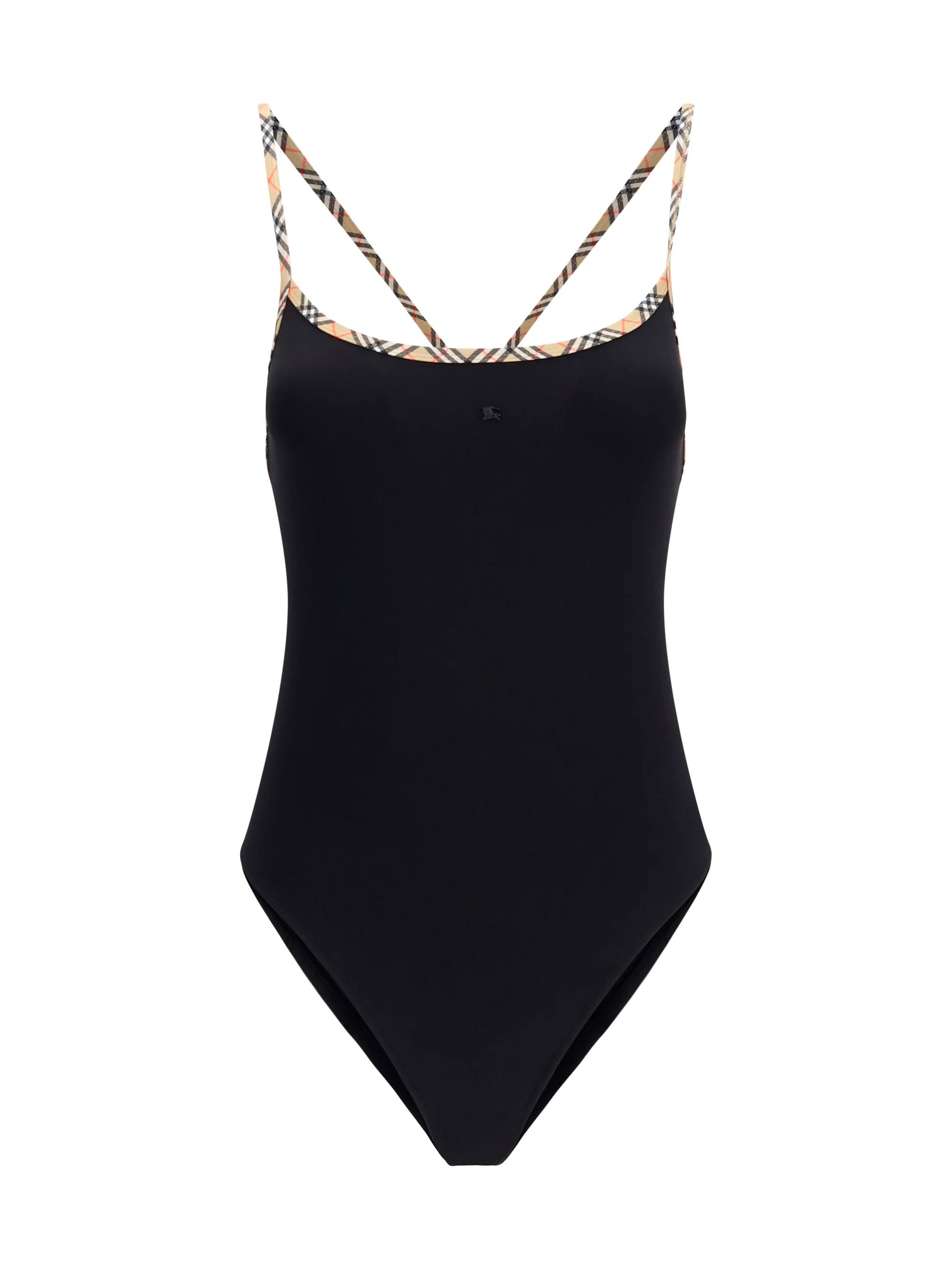 check trim swimsuit