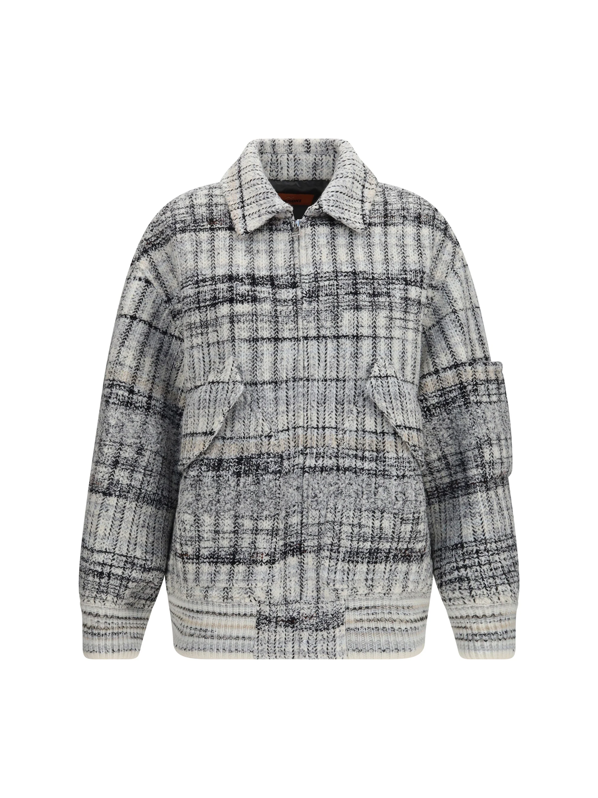 MISSONI S oversized check wool-blend bomber jacket