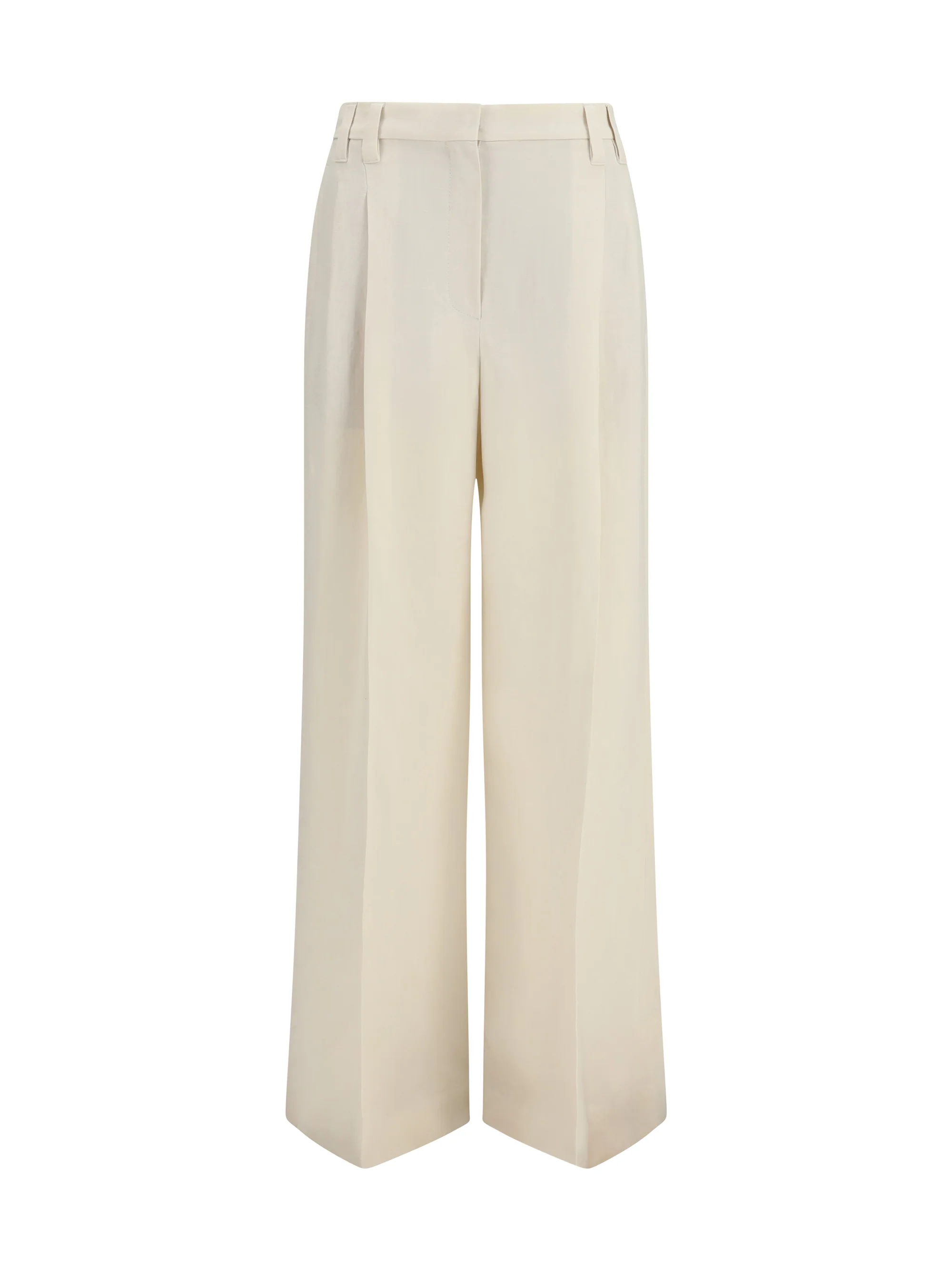 wide pants in fluid twill