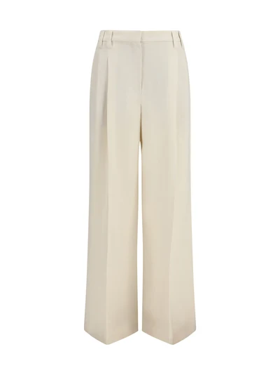 wide pants in fluid twill