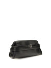 leather clutch with buckle detail