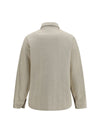 quilted chain motif padded shirt jacket