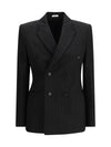 pinstriped double-breasted jacket
