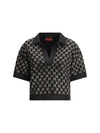 wool lamé tweed top