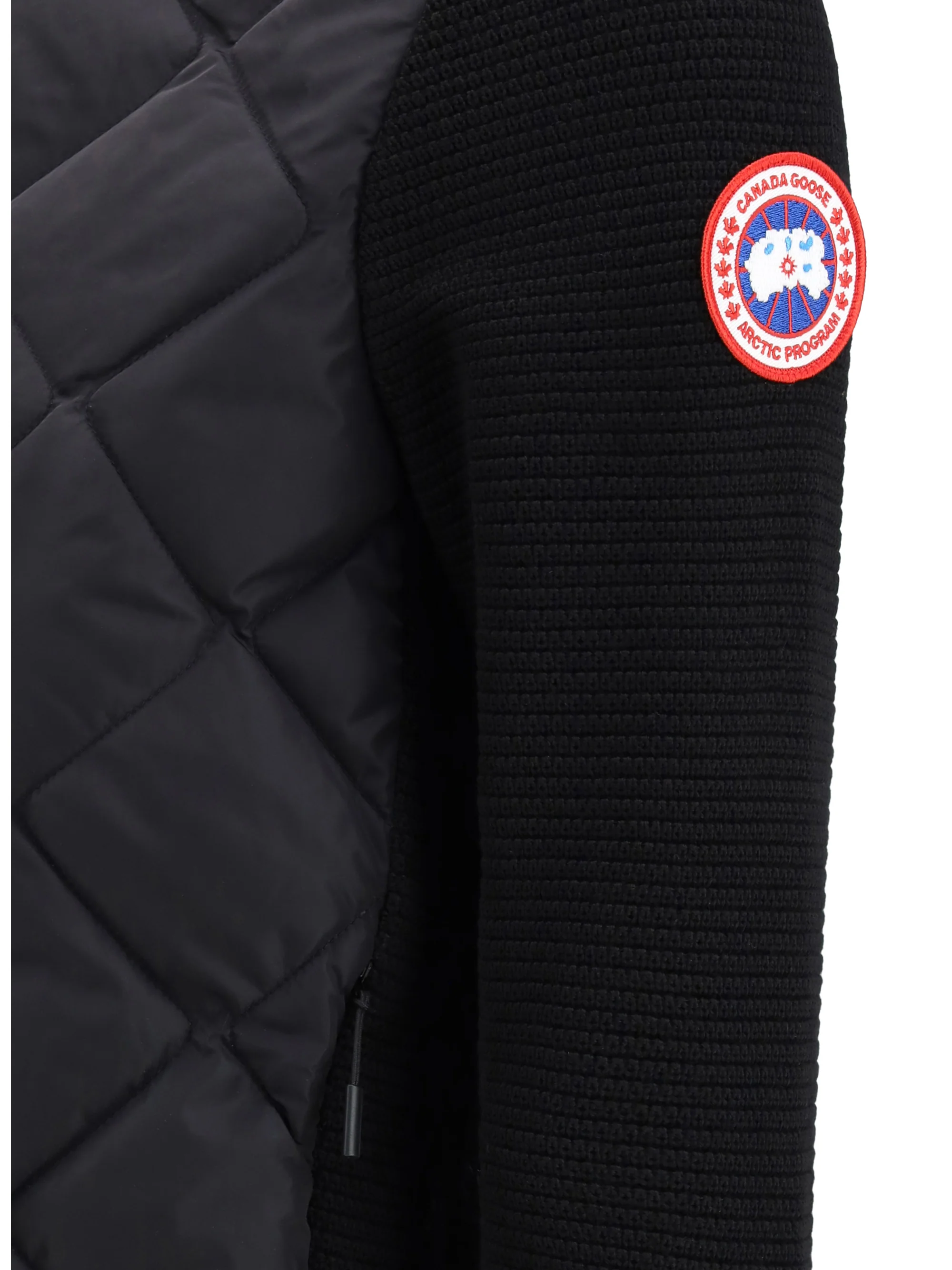 hybridge® quilted knit hooded down jacket