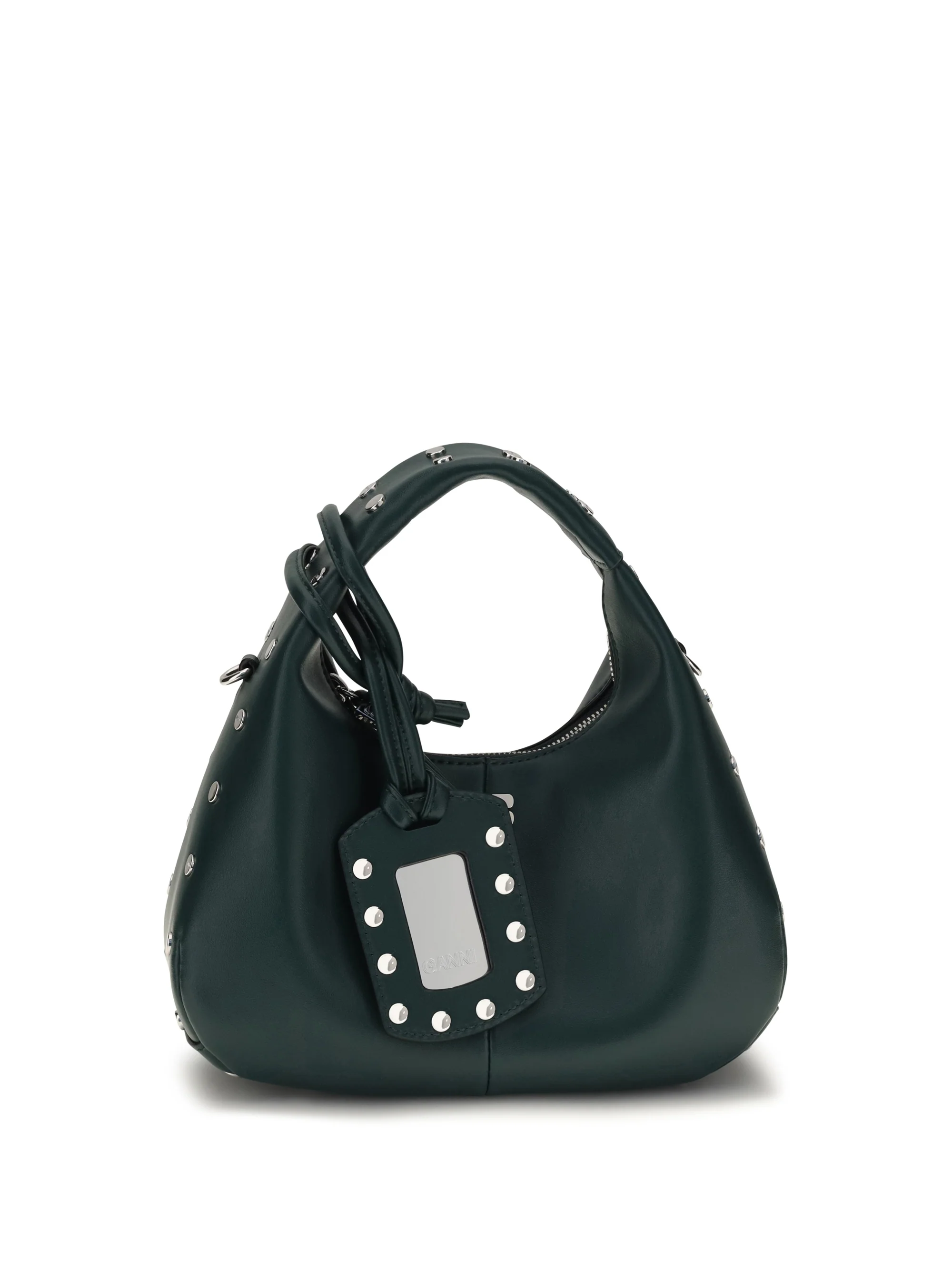 GANNI OS mini studded hobo handbag