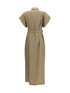pocket belted midi dress
