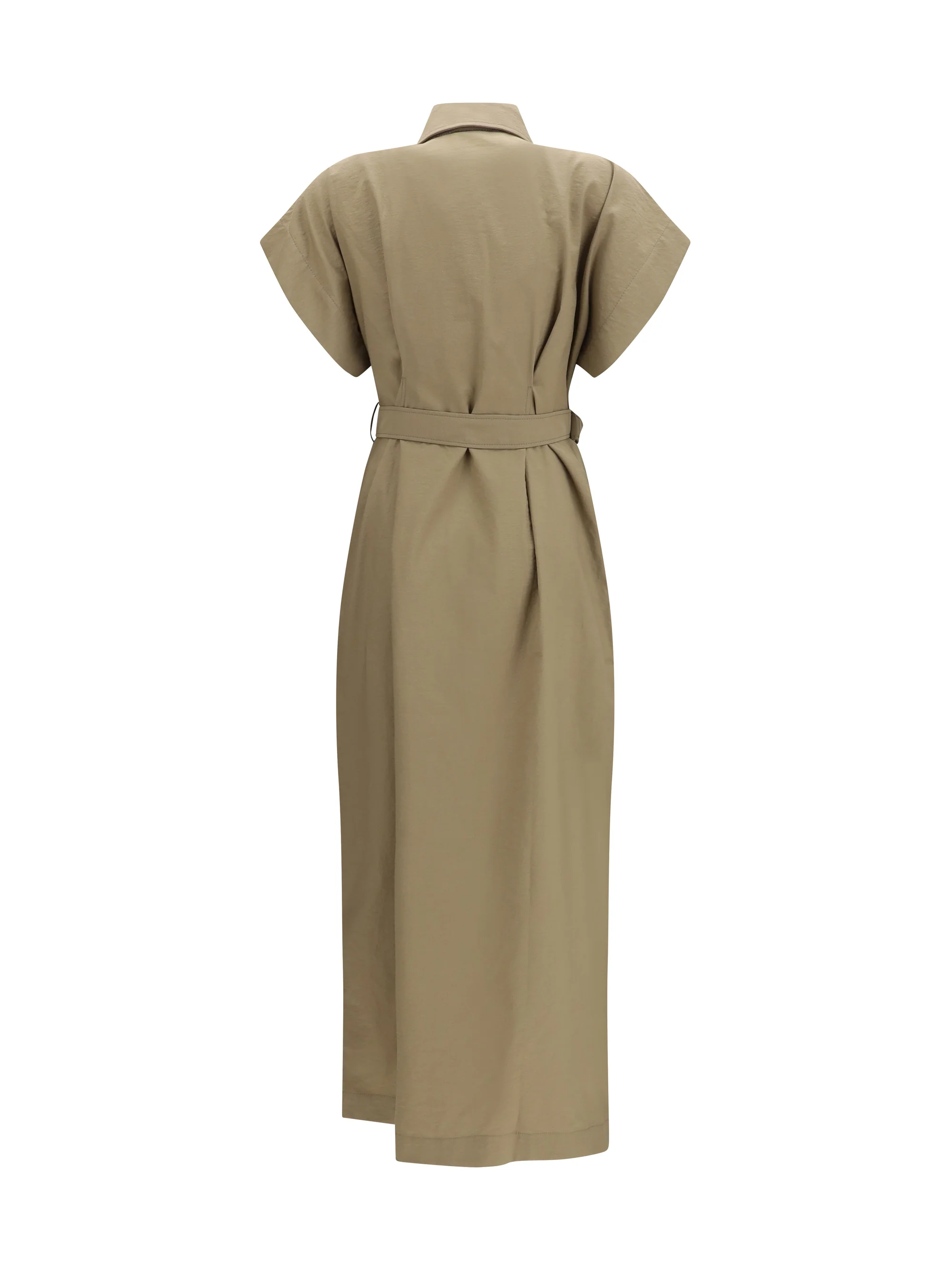 pocket belted midi dress