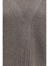 high-neck sweater with perforated shoulders