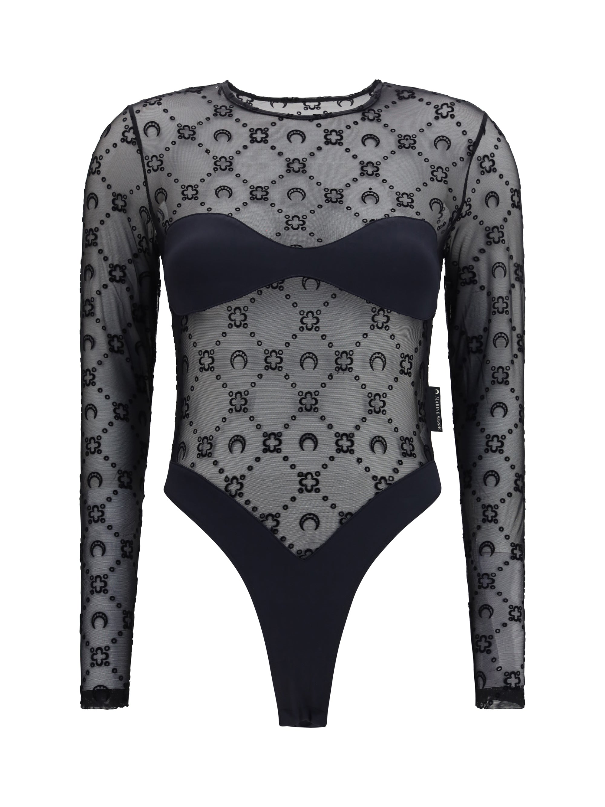 MARINE SERRE M mesh body with moon motif