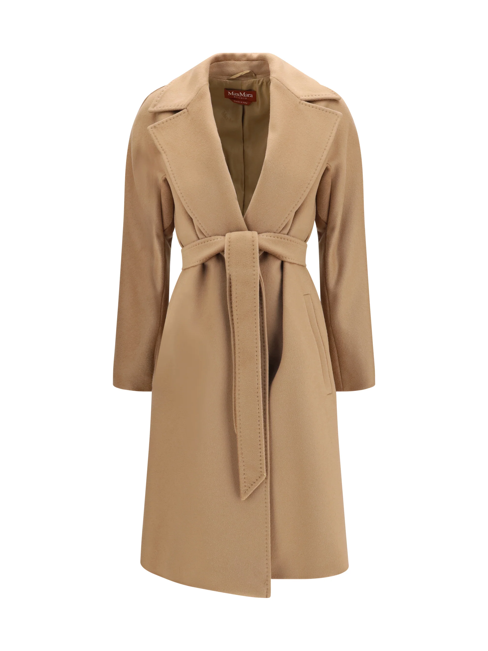 MAX MARA STUDIO 40 wool coat with peak lapels