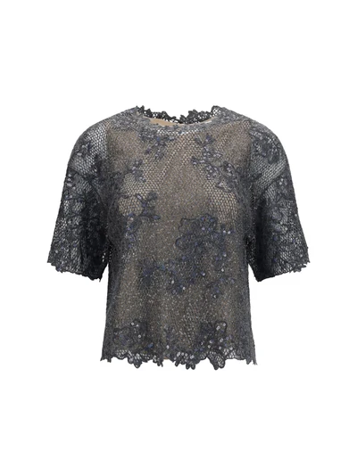sequined crewneck top