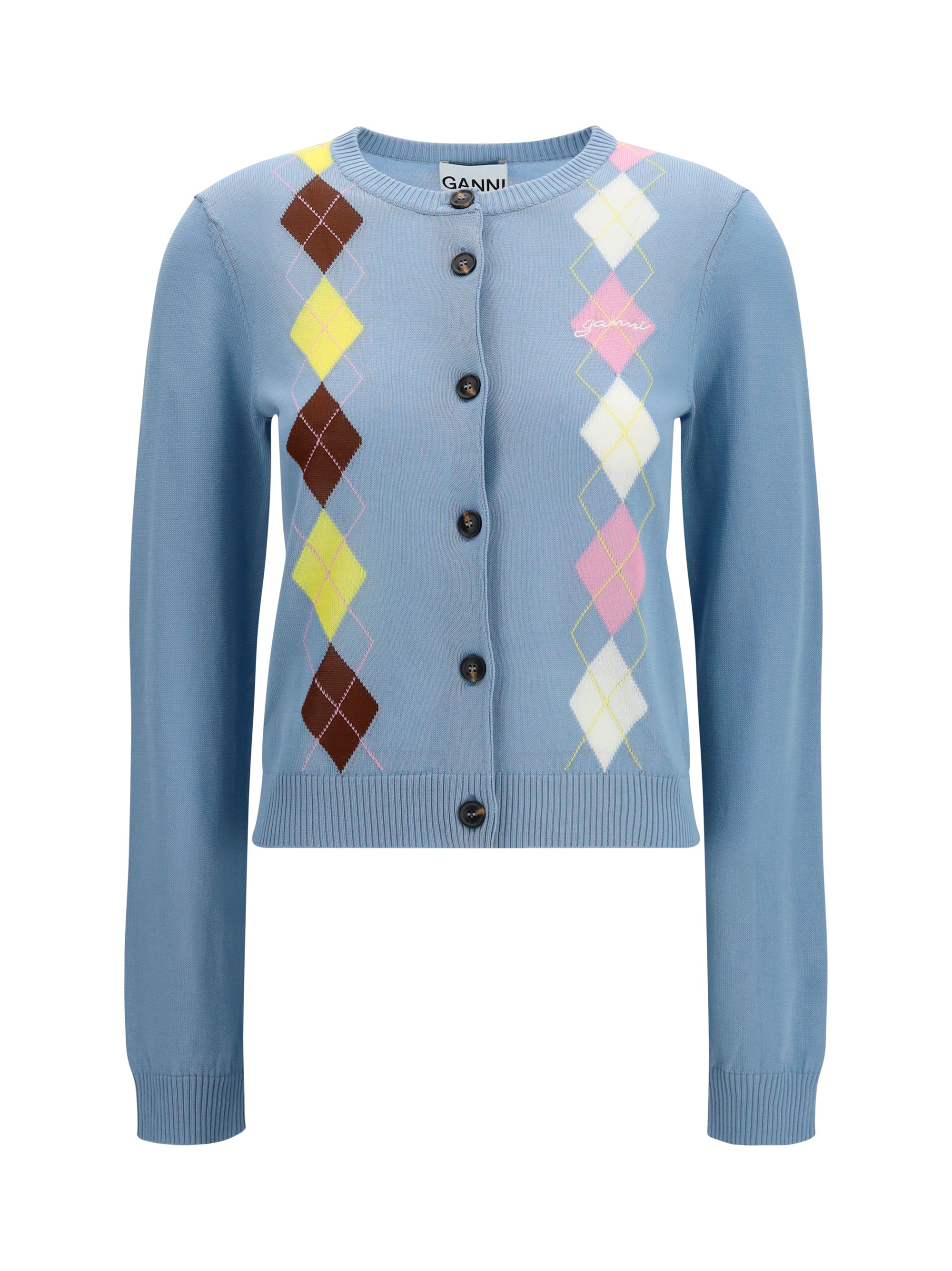 GANNI L diamond-pattern cardigan