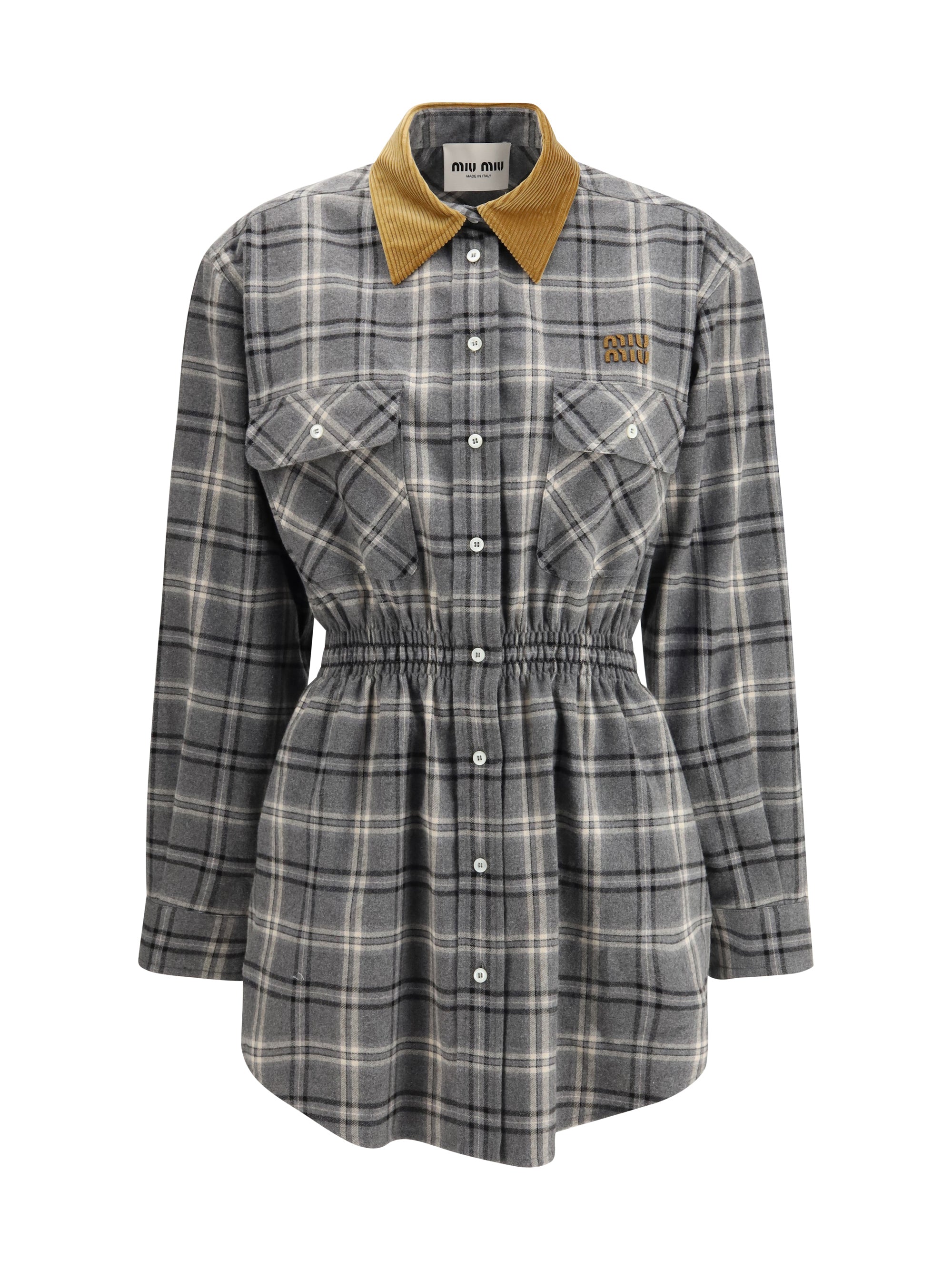flannel mini-dress