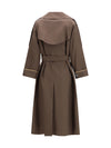 cotton-blend twill trench