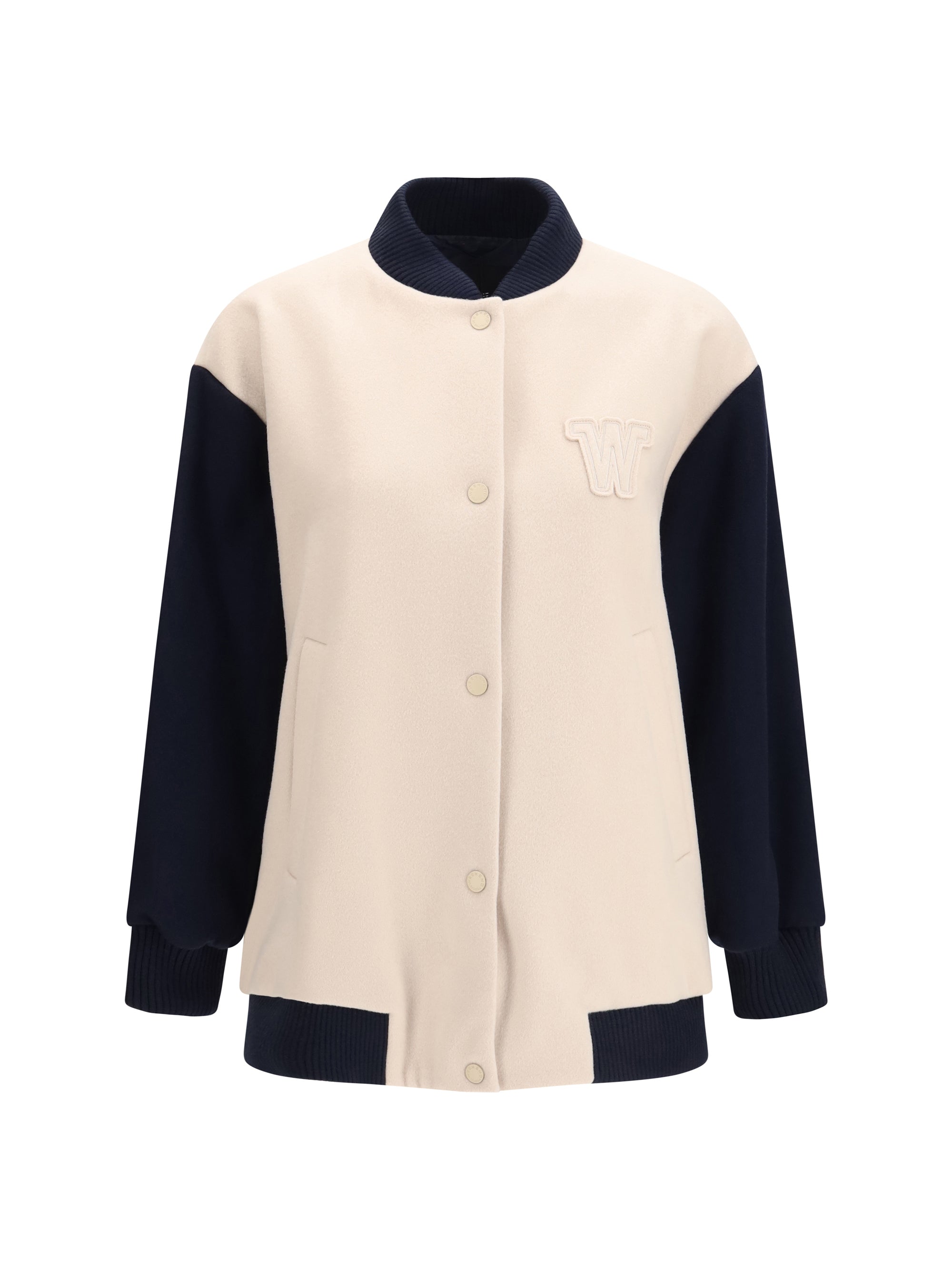 oversized bomber in double wool