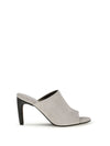 suede mules with precious heels