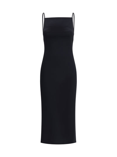 midi dress with draped back