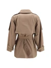 short water repellent twill trench coat