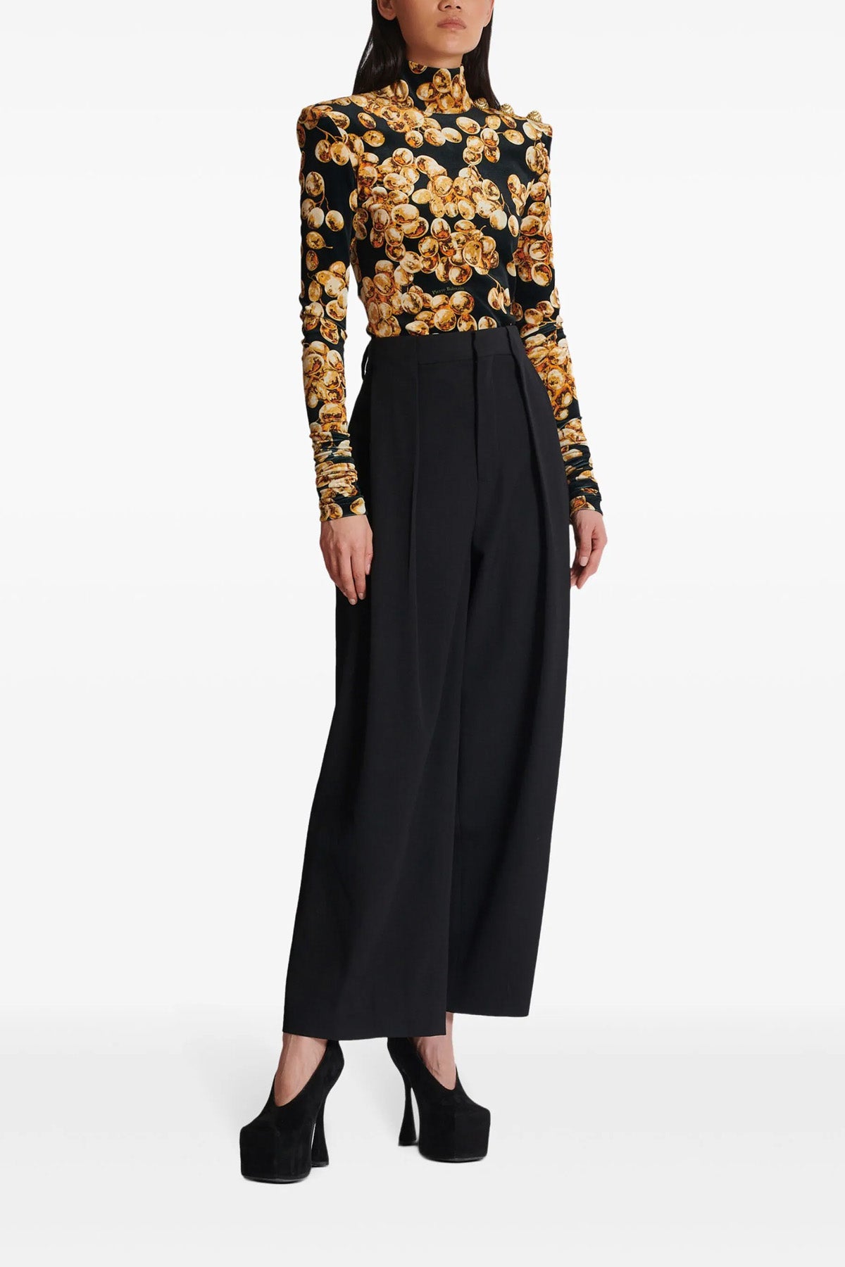 BALMAIN 38 grain de poudre wool pants