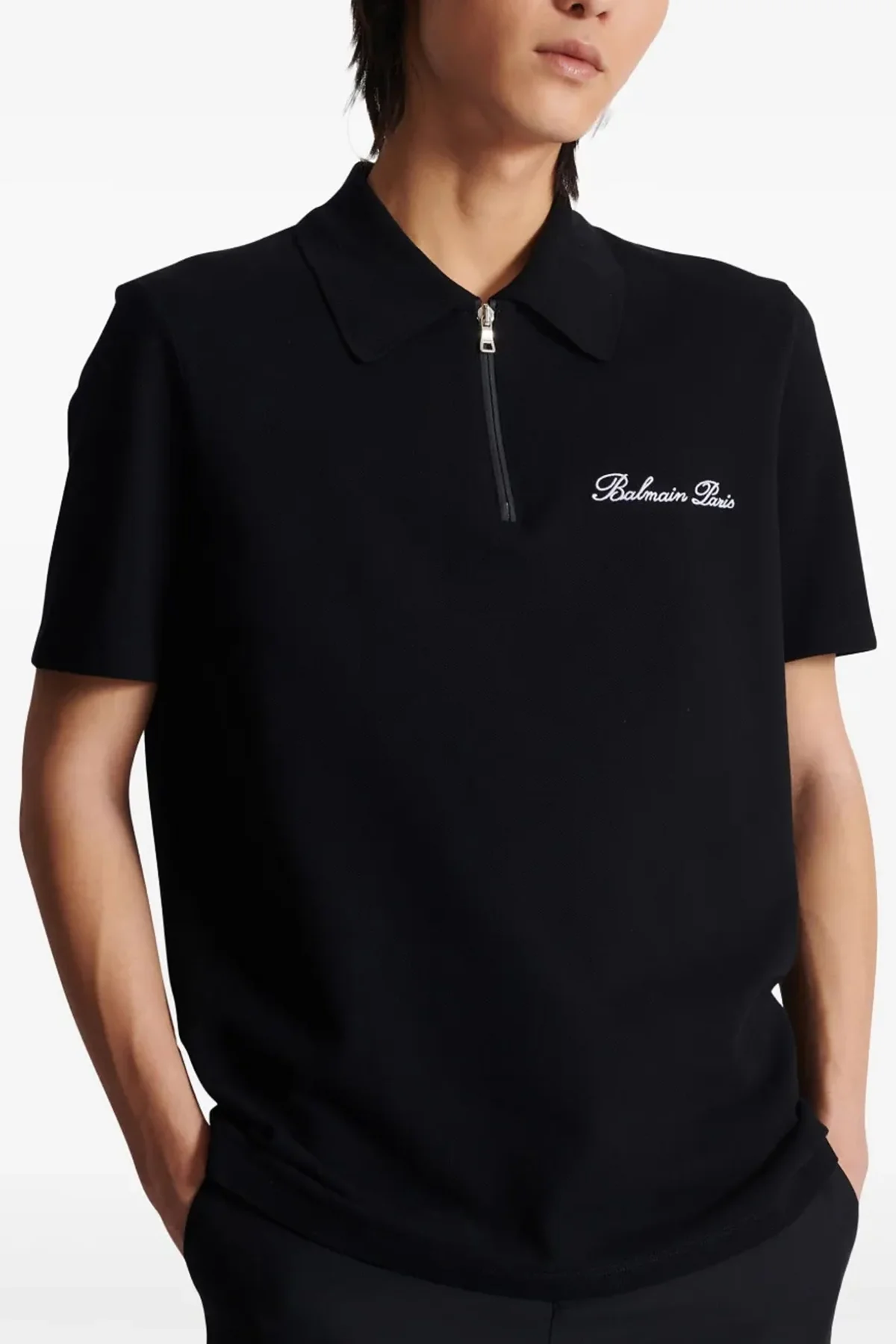 BALMAIN S polo shirt in piqué cotton