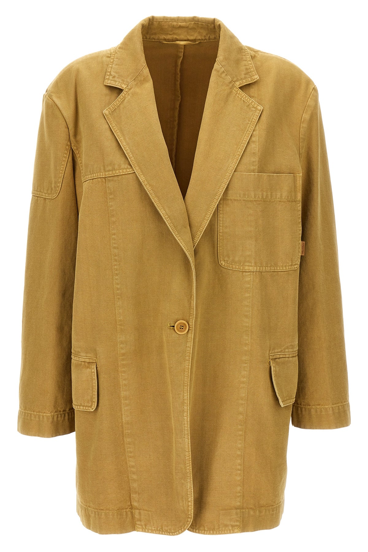 MAX MARA 40 dizzy single-breasted blazer in garment-dyed cotton canvas