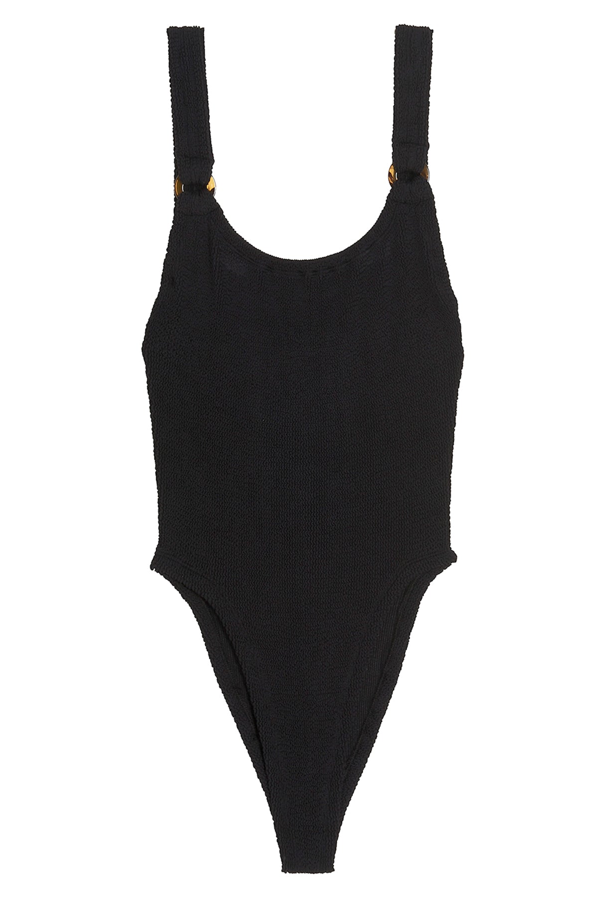 HUNZA G OS domino one-piece swimsuit in the original crinkle(tm) fabric