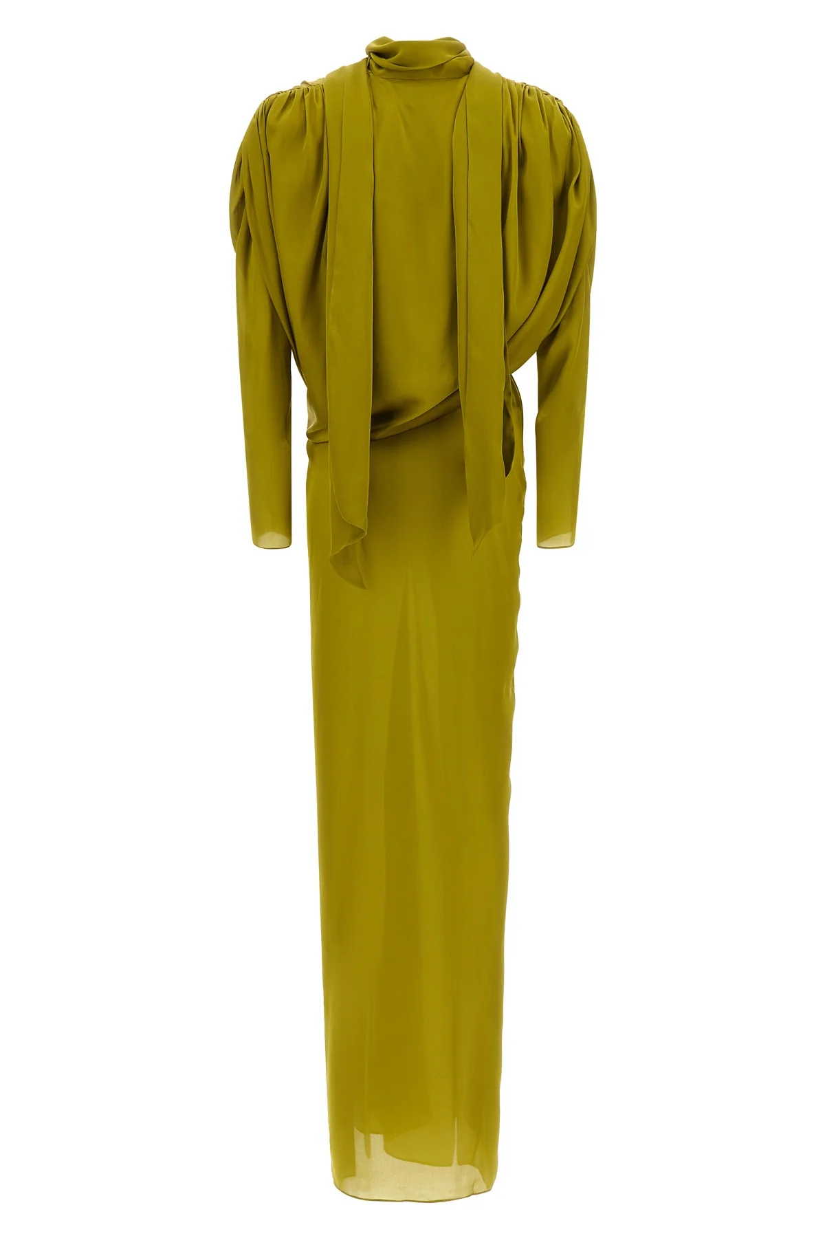 BALMAIN 36 the balmain silk long-sleeved dress embodies sculptural elegance through a maste