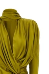 the balmain silk long-sleeved dress embodies sculptural elegance through a maste