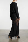 long bolero dress in polyester satin fluid