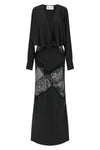 long bolero dress in polyester satin fluid