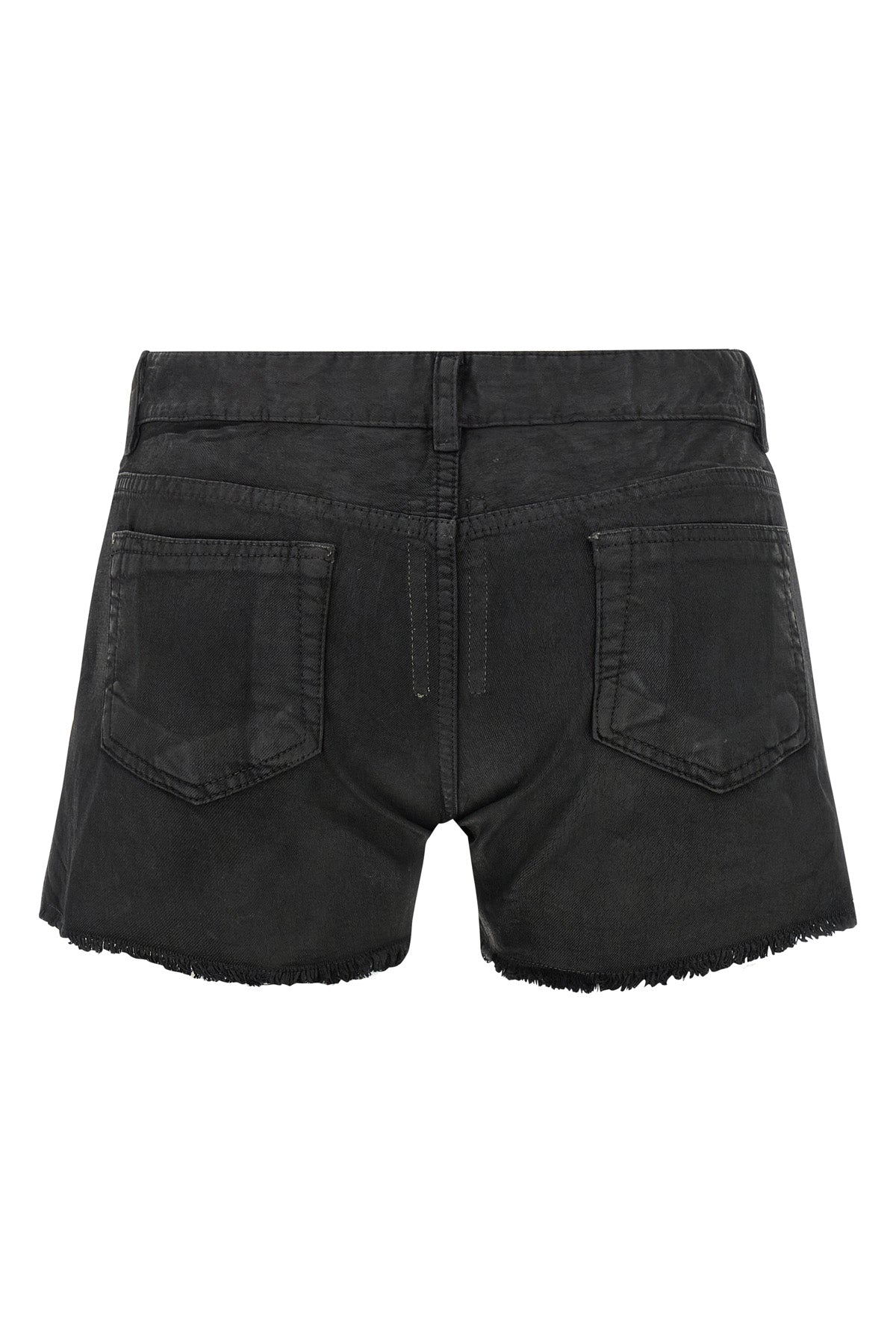 DRKSHDW 27 lana cut offs shorts in used-effect garment-dyed cotton denim