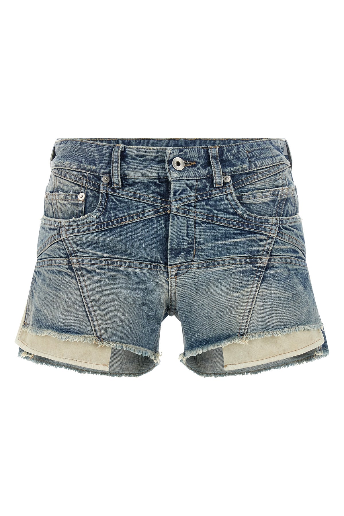 DRKSHDW 27 lana cut offs shorts in used-effect stone-washed cotton denim
