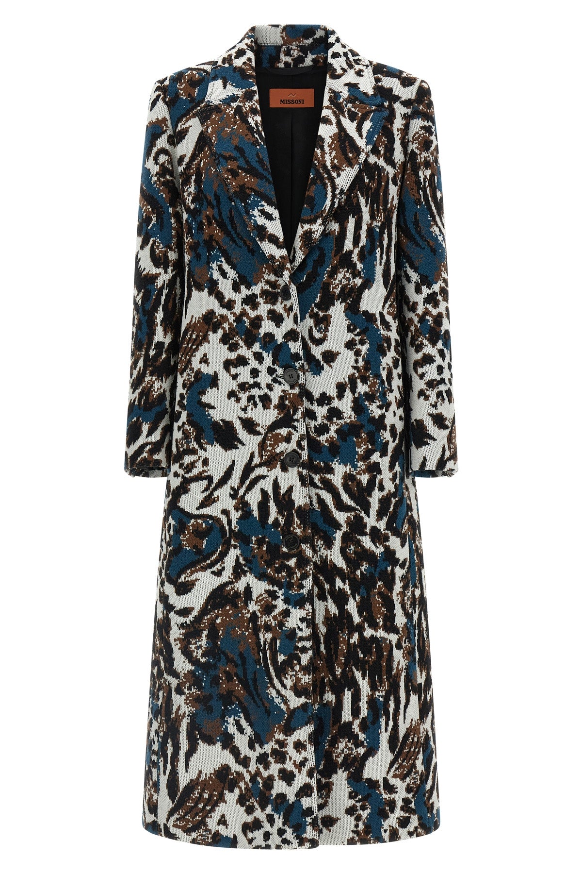 MISSONI 44 animalier wool jacquard coat