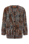 patterned bouclé wool cardigan