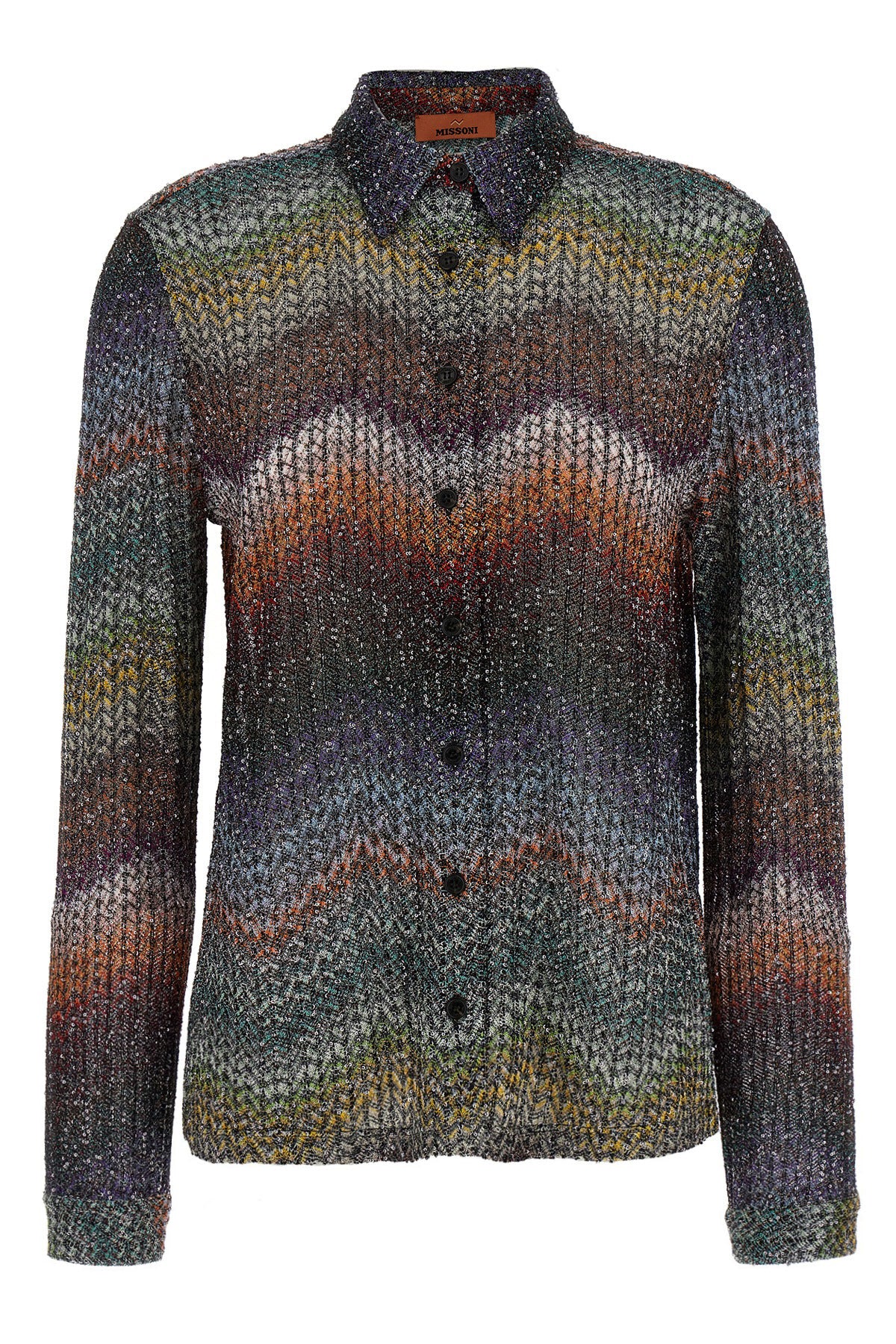 MISSONI 44 caperdoni viscose lamé shirt