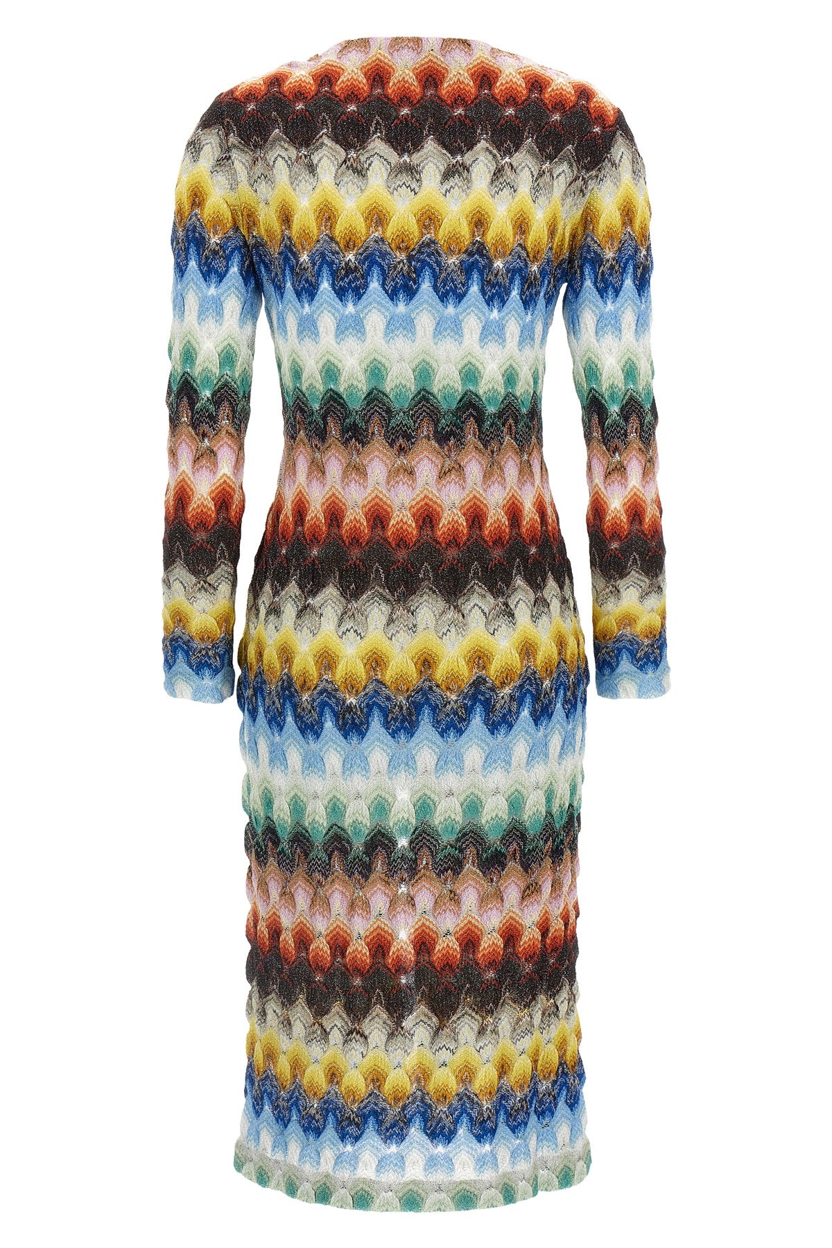 MISSONI 44 long cardigan in lace viscose blend lamé made in raschel