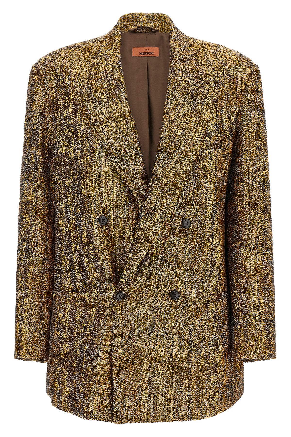 MISSONI 46 the missoni blazer stands out for a double-breasted sartorial construction defin