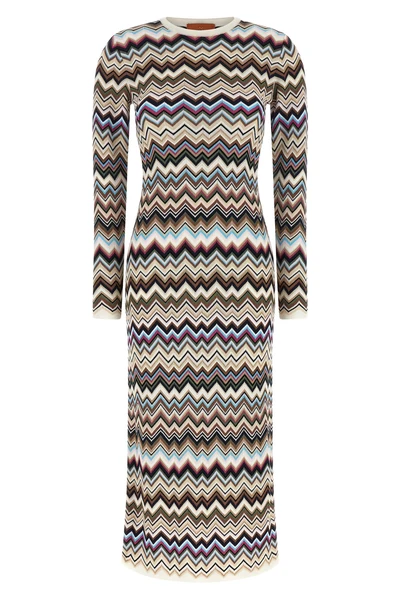 the missoni midi dress defines the silhouette through impeccable workmanship