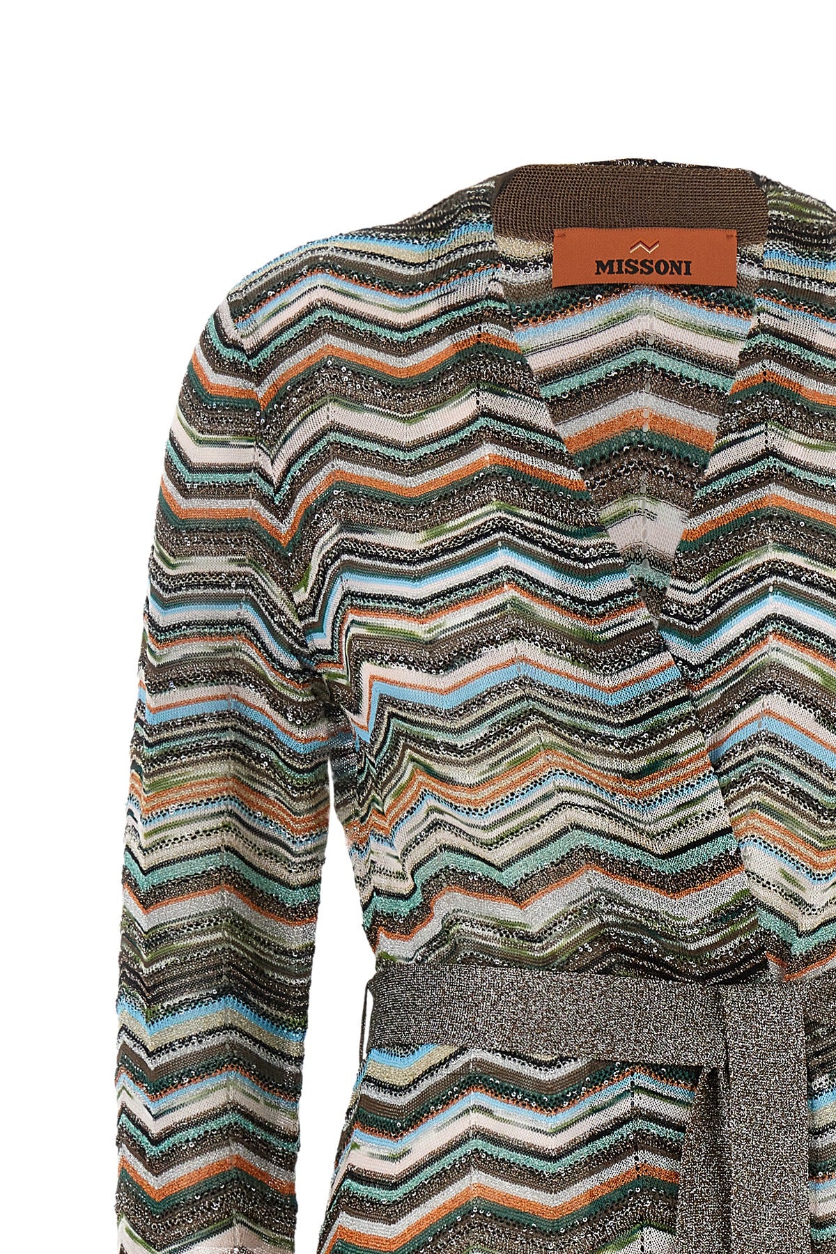 the long cardigan by missoni defines the aesthetics of the brand through the ico
