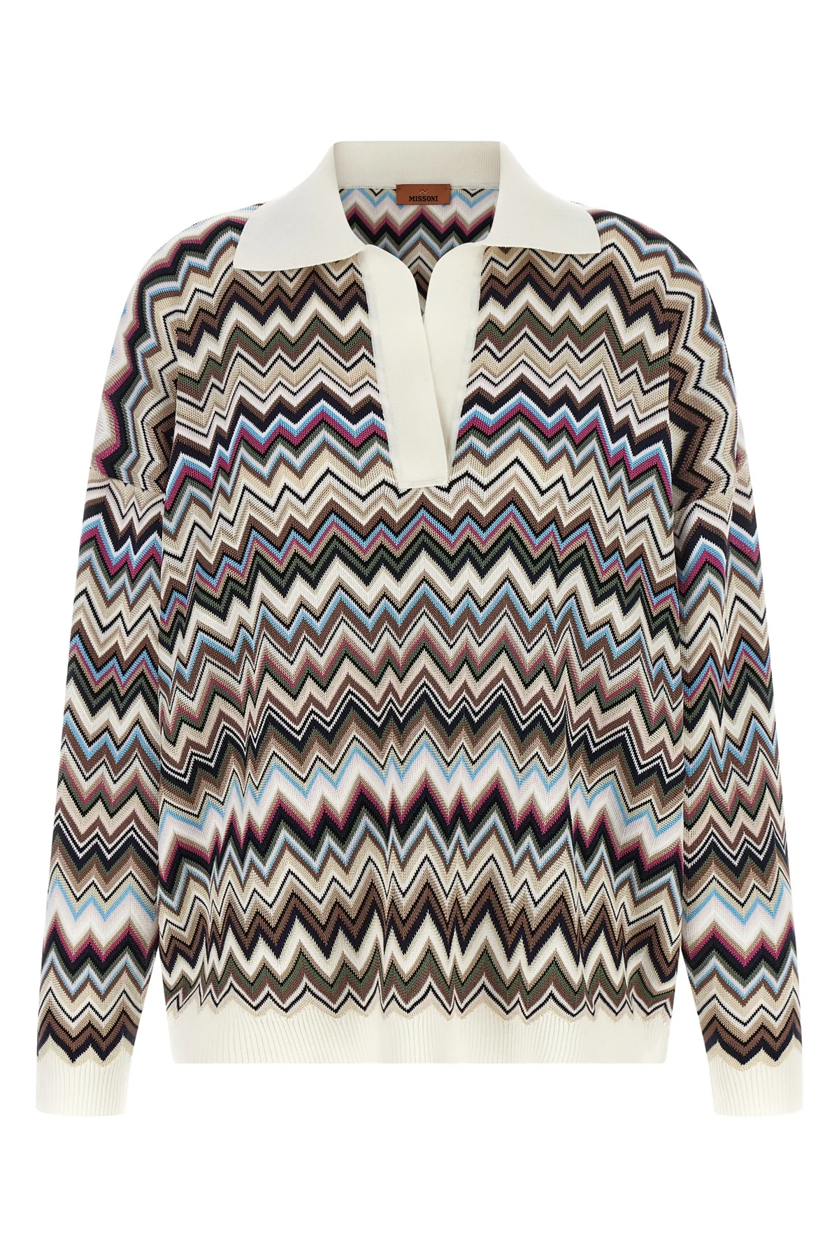 MISSONI 38 the missoni polo shirt redefines knitwear codes through relaxed volumes and impe