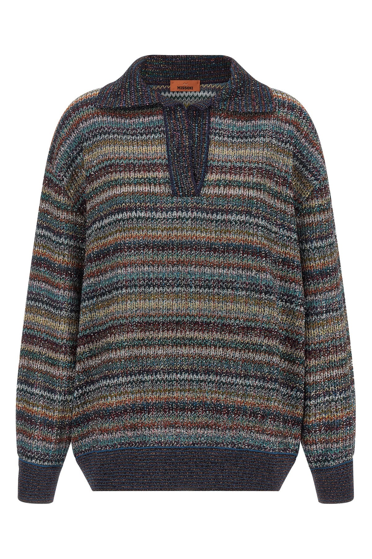 MISSONI 38 the missoni long-sleeved polo shirt redefines the concept of knitwear through a
