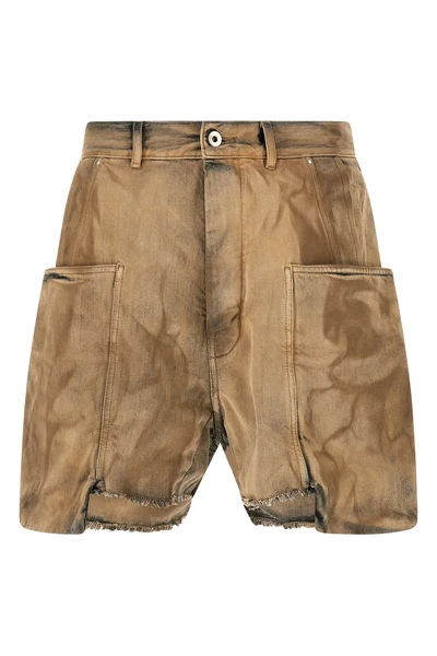 stefan cargo shorts in used-effect cotton denim