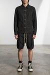 jumbo worker jacket in coated-effect cotton denim