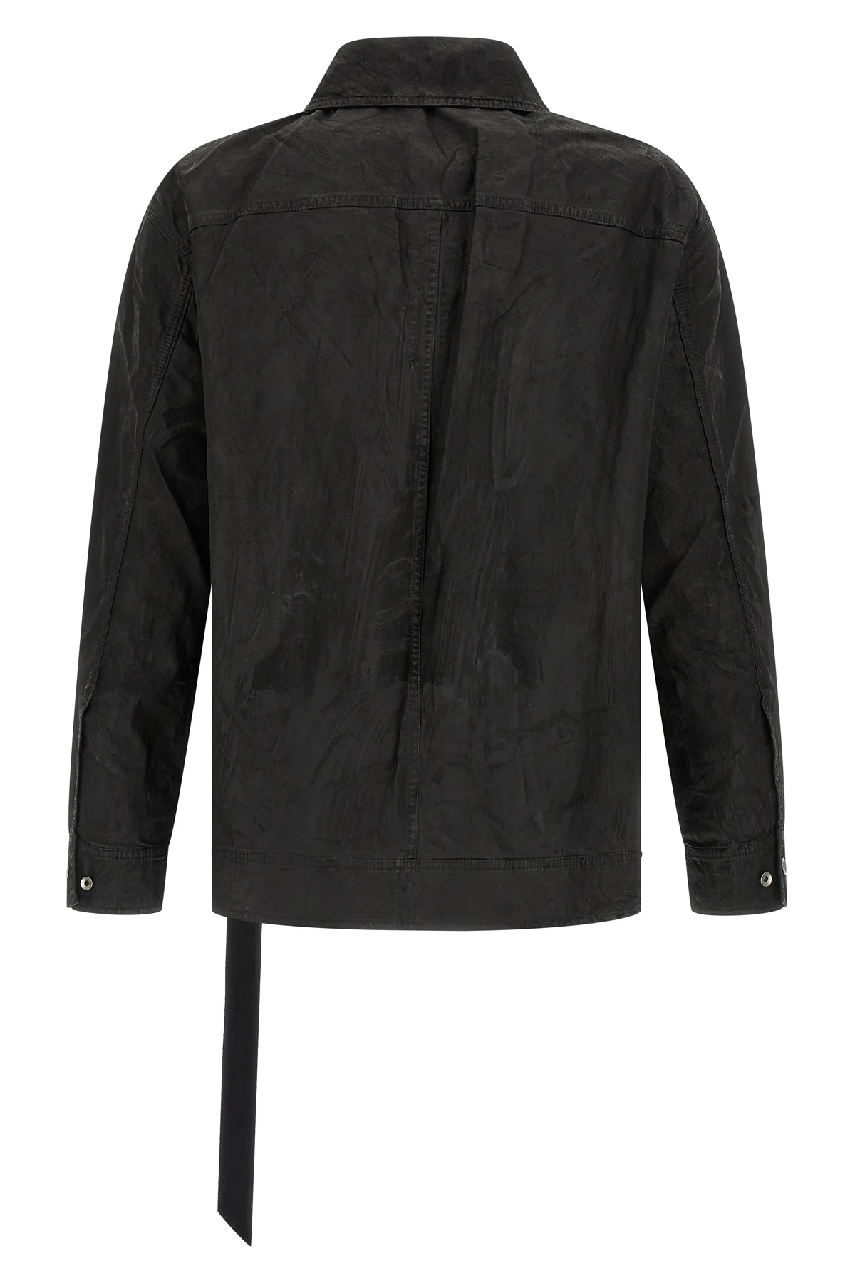 jumbo worker jacket in coated-effect cotton denim