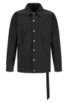 jumbo worker jacket in coated-effect cotton denim