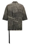 magnum tommy shirt in megacrust cotton denim overdyed in powder form