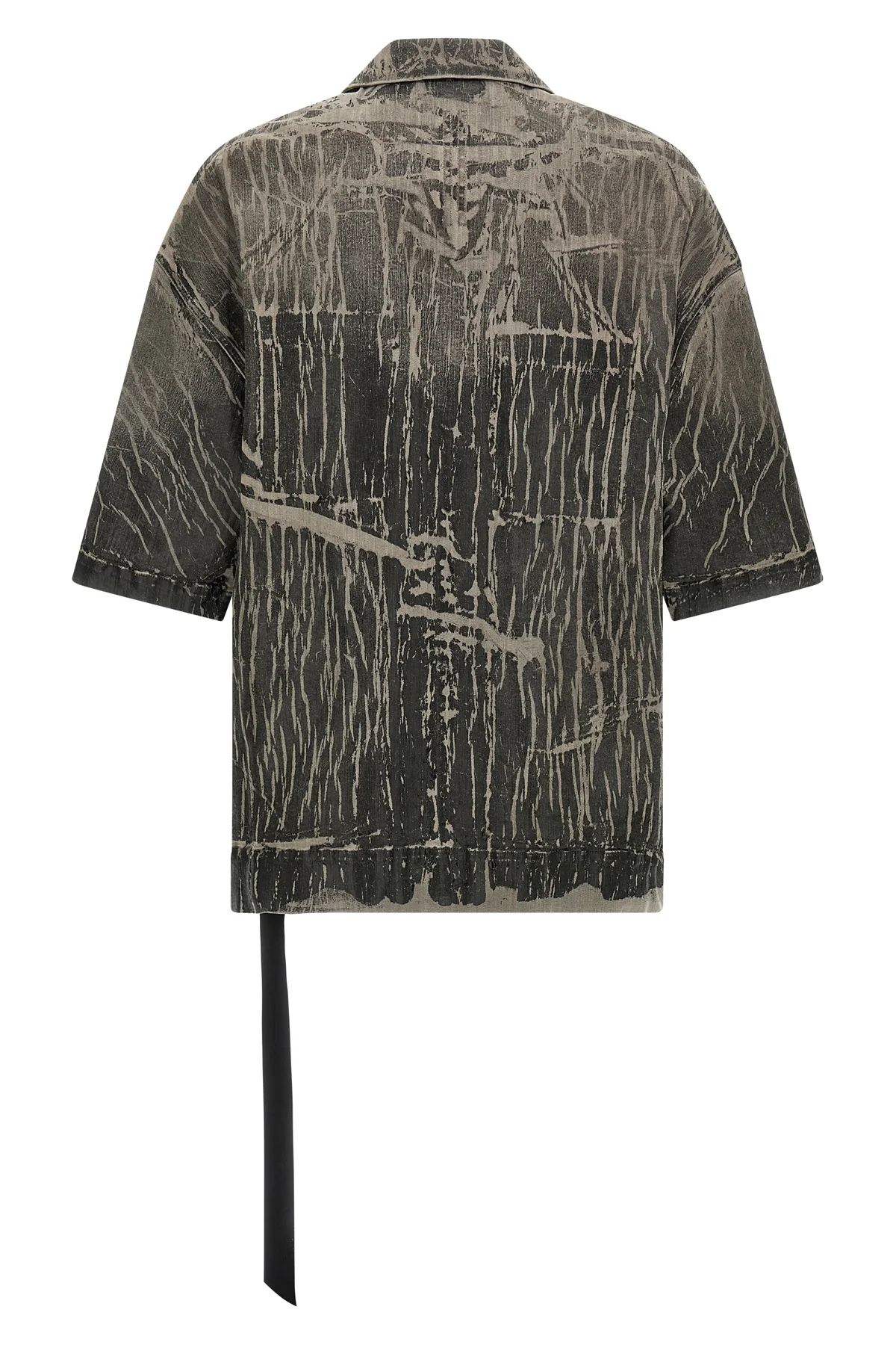 magnum tommy shirt in megacrust cotton denim overdyed in powder form