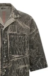 magnum tommy shirt in megacrust cotton denim overdyed in powder form