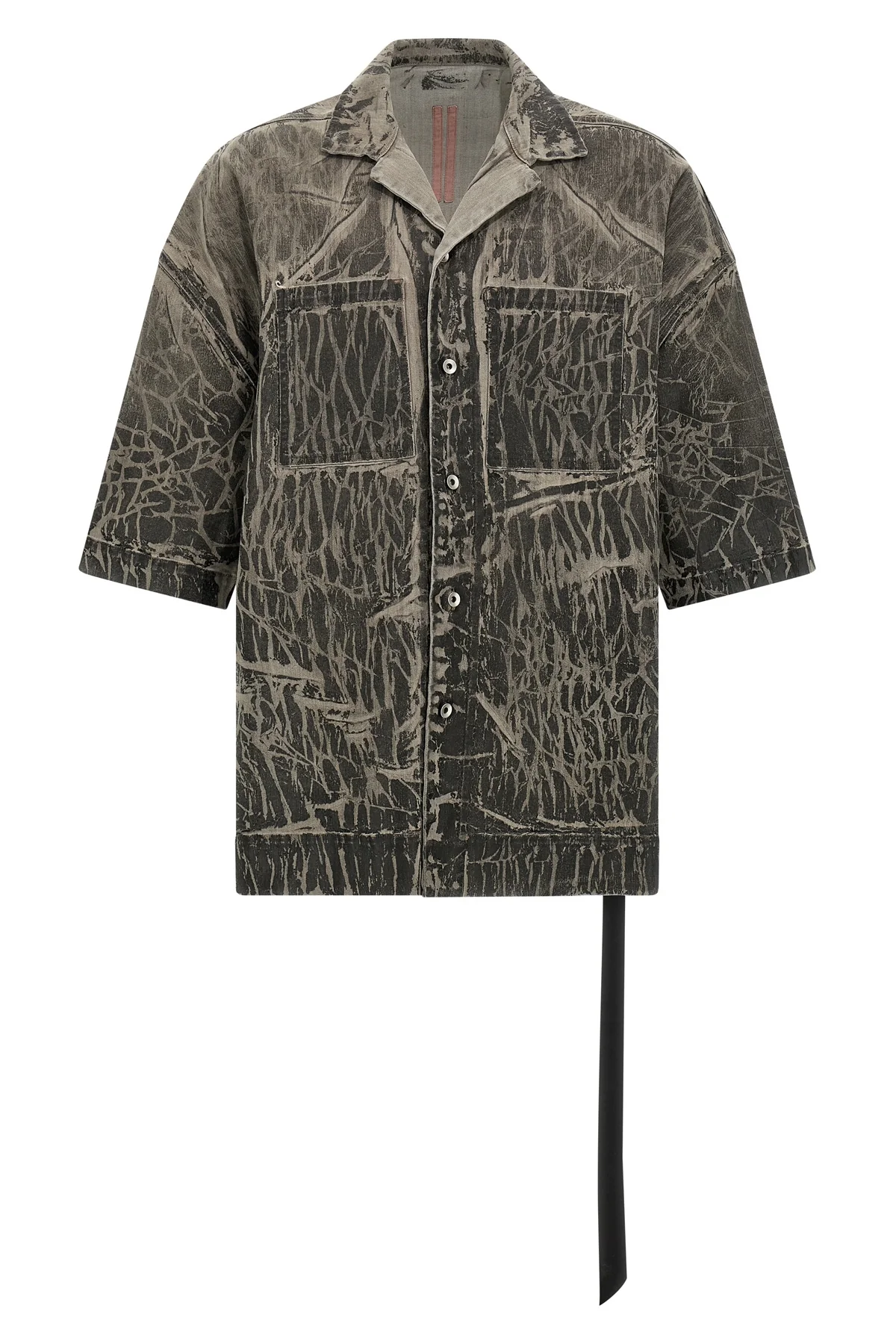 magnum tommy shirt in megacrust cotton denim overdyed in powder form